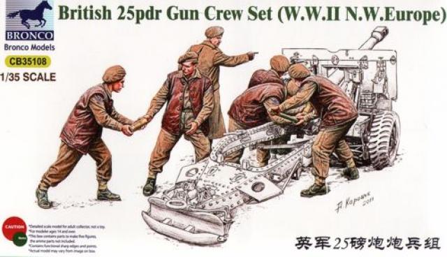 Bronco British 25pdr Gun Crew Set (W.W. II N.W. Europe) 1/35