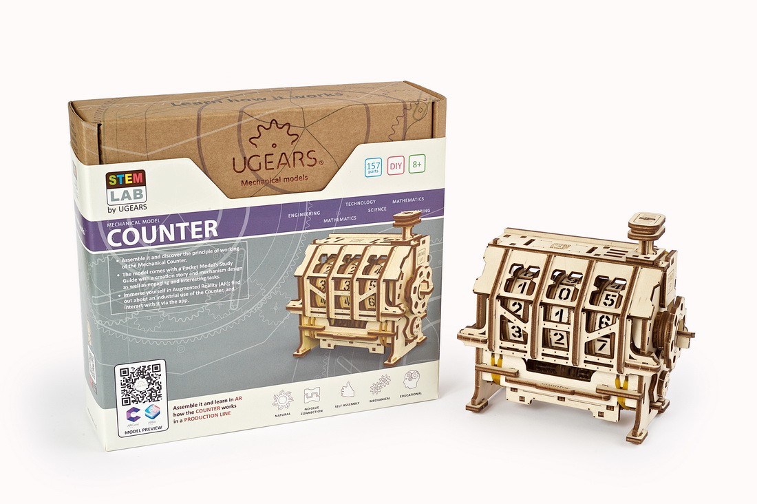 U-Gears Stem Lab Counter mechanisch houten bouwpakket