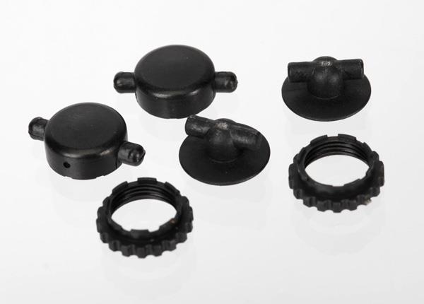 Traxxas Caps and spring retainers, GTR shocks (upper cap (2), upper retainer (2), lower retainer (2))