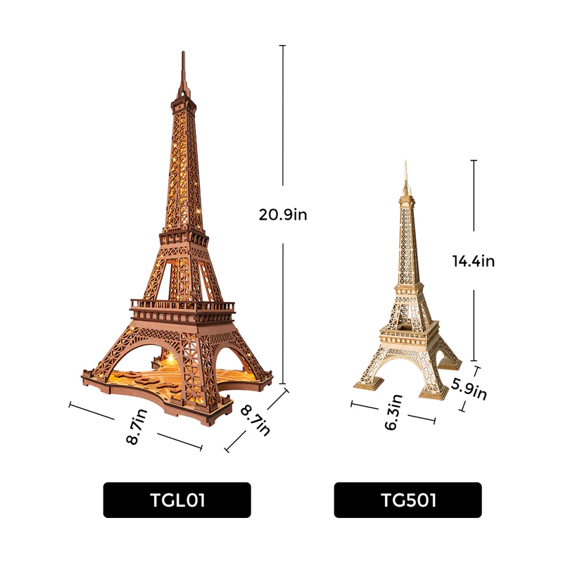 Rolife Eiffeltoren met LED verlichting 3D Houten Puzzel