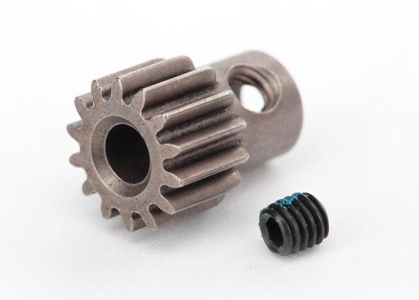 Traxxas Gear, 14T pinion (48-pitch) (fits 3.2mm shaft)/ set screw