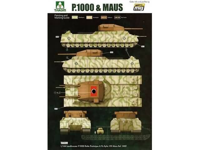 Takom Landkreuzer P1000 Ratte & Panzer VII Maus 1/144