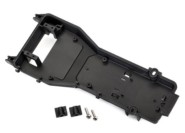 Traxxas Radio tray/ radio tray retainer (2)/ 4x16mm BCS (stainless) (2)