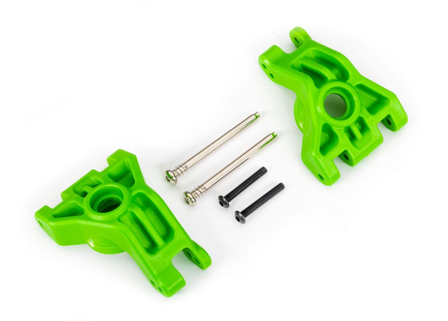 Traxxas Carriers stub axle rear extreme heavy duty green (left & right)/ 3x41mm hinge pins (2)/ 3x20mm BCS (2) (for use with #9080 upgrade kit)