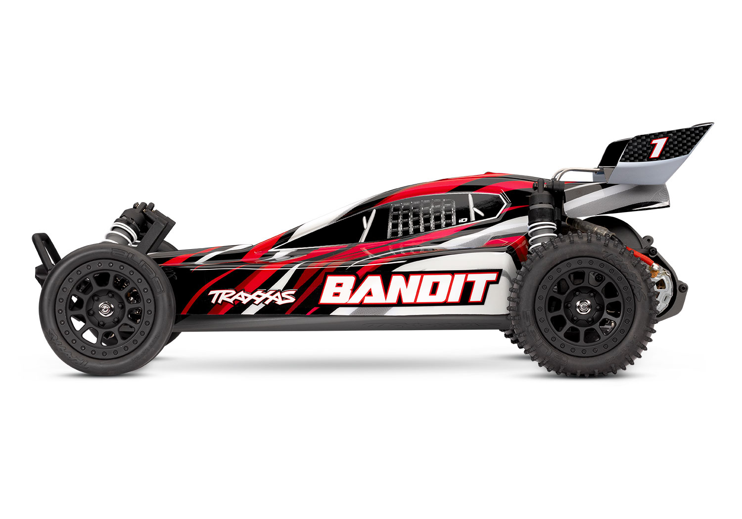 Traxxas Bandit TQ 2.4GHz met Accu & USB-C Lader RTR 2WD HD Extreme Sports Buggy 1/10 Red X