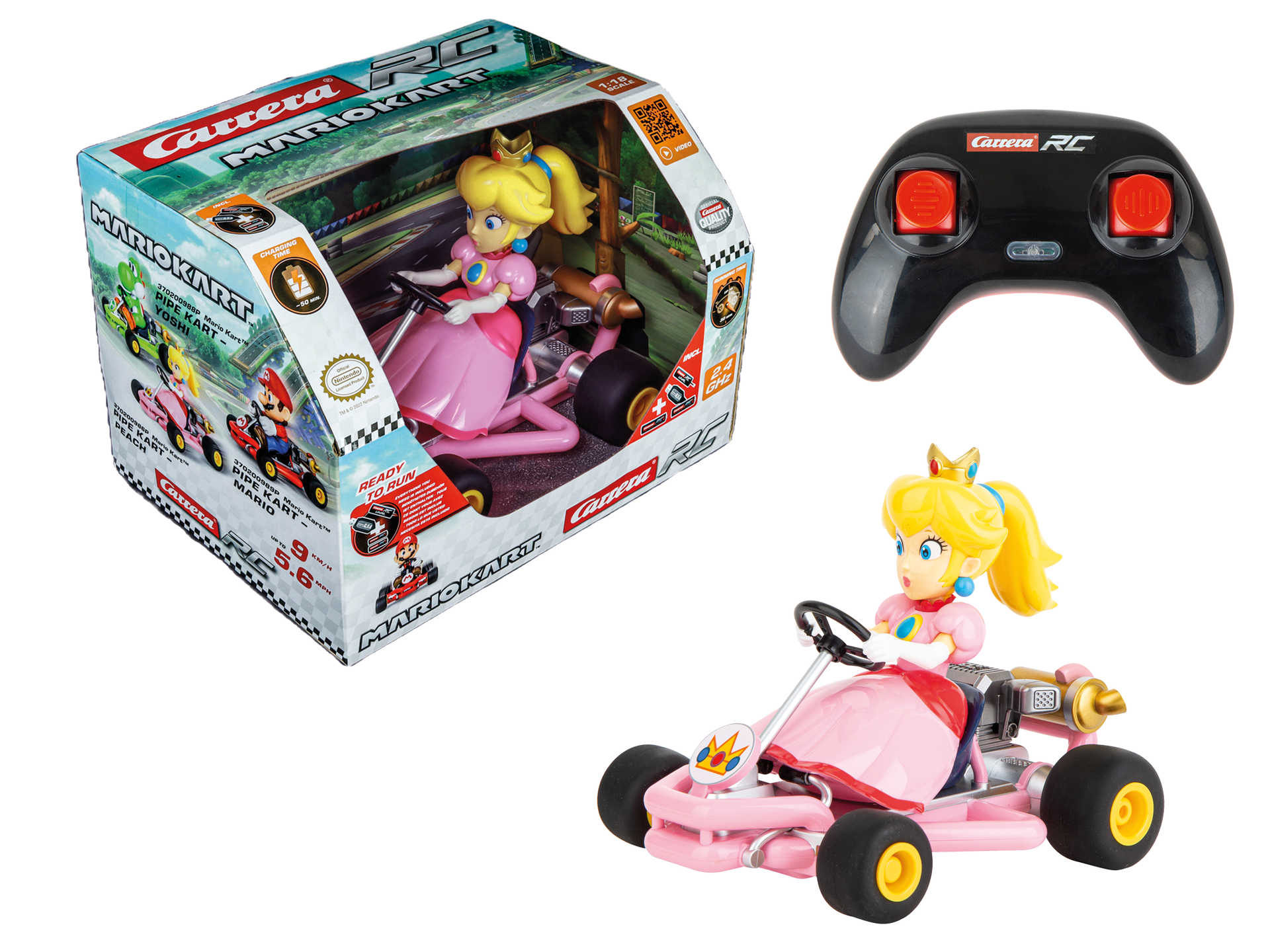 Carrera 2,4GHz Mario Kart™ Pipe Kart, Peach 1/18