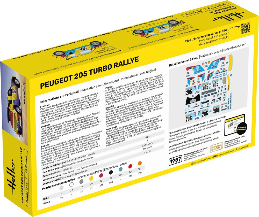 Heller Peugeot 205 Turbo Rallye 1/43
