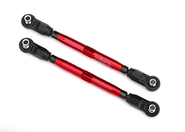 Traxxas Toe links, front, Unlimited Desert Racer® (TUBES red-anodized, 7075-T6 aluminum, stronger than titanium) (102mm) (2) (assembled with rod ends and hollow balls)/ aluminum wrench, 7mm (1)