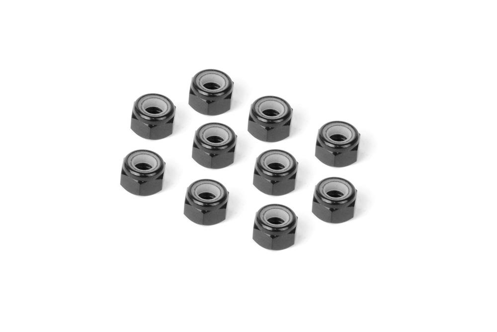 HUDY Aluminium Nuts M4 BLACK (10)