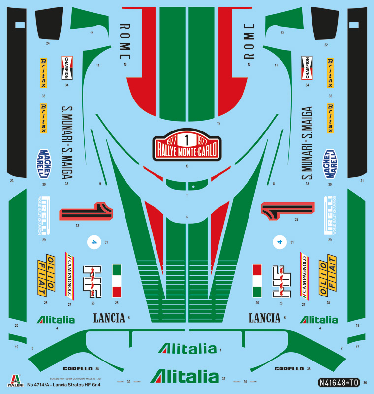 Italeri Lancia Stratos HF Gr.4 Monte Carlo 1977 1/12