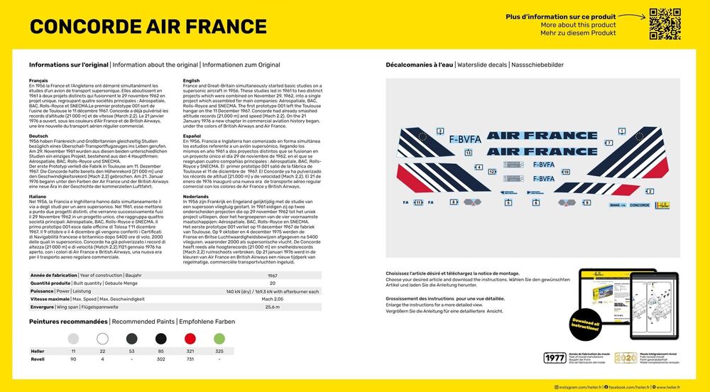 Heller Concorde Air France 1/125
