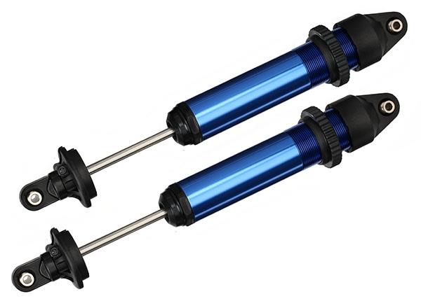 Traxxas Shocks, GTX, aluminum, blue-anodized (fully assembled w/o springs) (2)