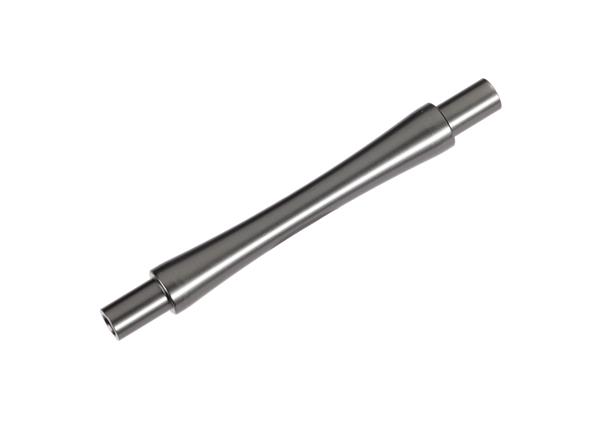 Traxxas Axle, wheelie bar, 6061-T6 aluminum (gray-anodized) (1)/ 3x12 BCS (with threadlock) (2)