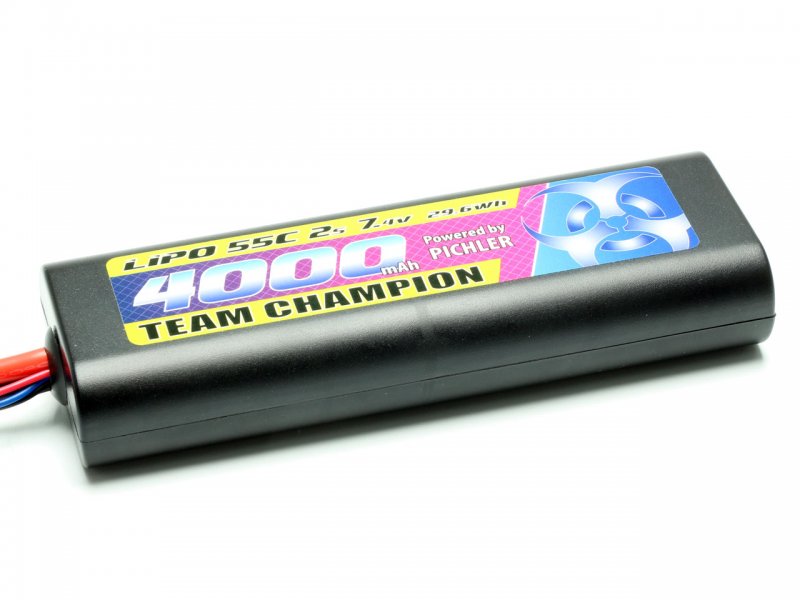 Team Champion 7.4 Volt 4000mAh 55C Hardcase Lipo Accu