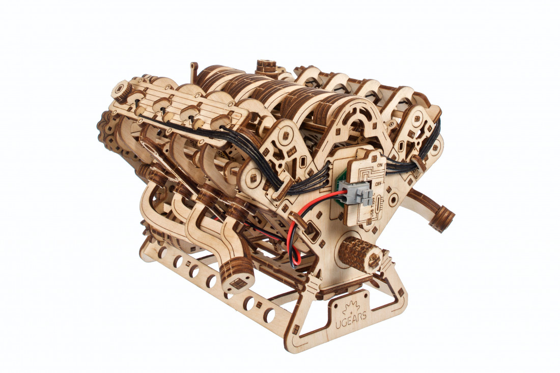 U-Gears V8 Motor mechanisch houten bouwpakket