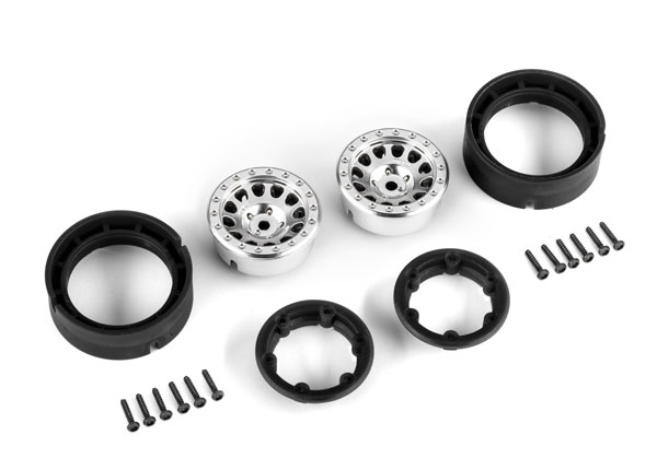 Traxxas  Wheels, 1.0", Method Race Wheels® 105 Beadlock (satin chrome, beadlock) (2)