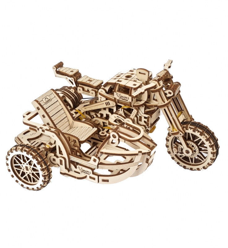 U-Gears Scrambler UGR-10 met Sidecar mechanisch houten bouwpakket