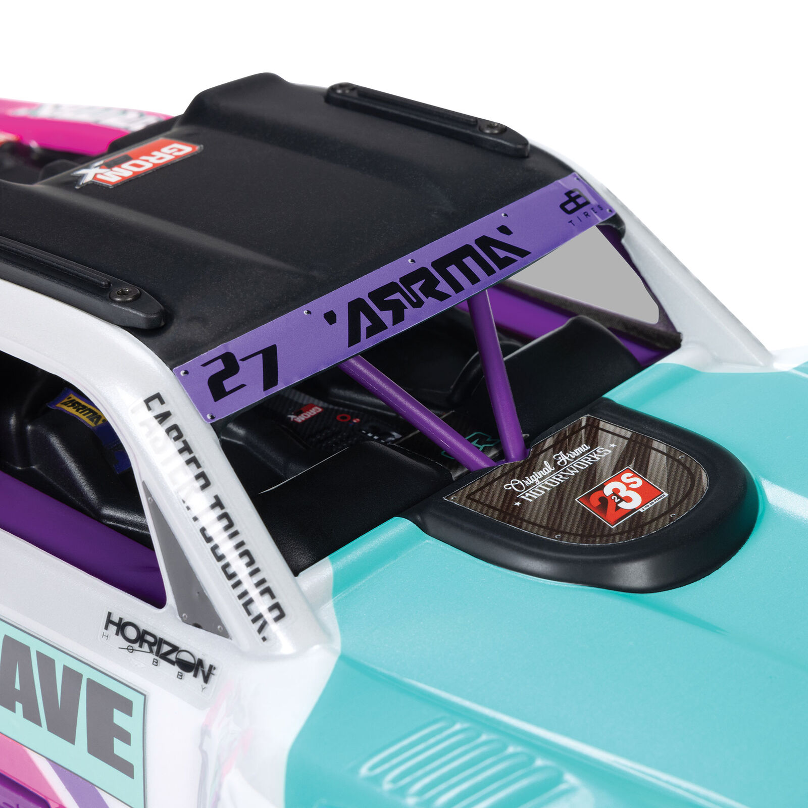 Arrma Mojave Grom 223S DSC 4X4 RTR Brushless Desert Truck, Teal (Battery & Charger Included) 1/16