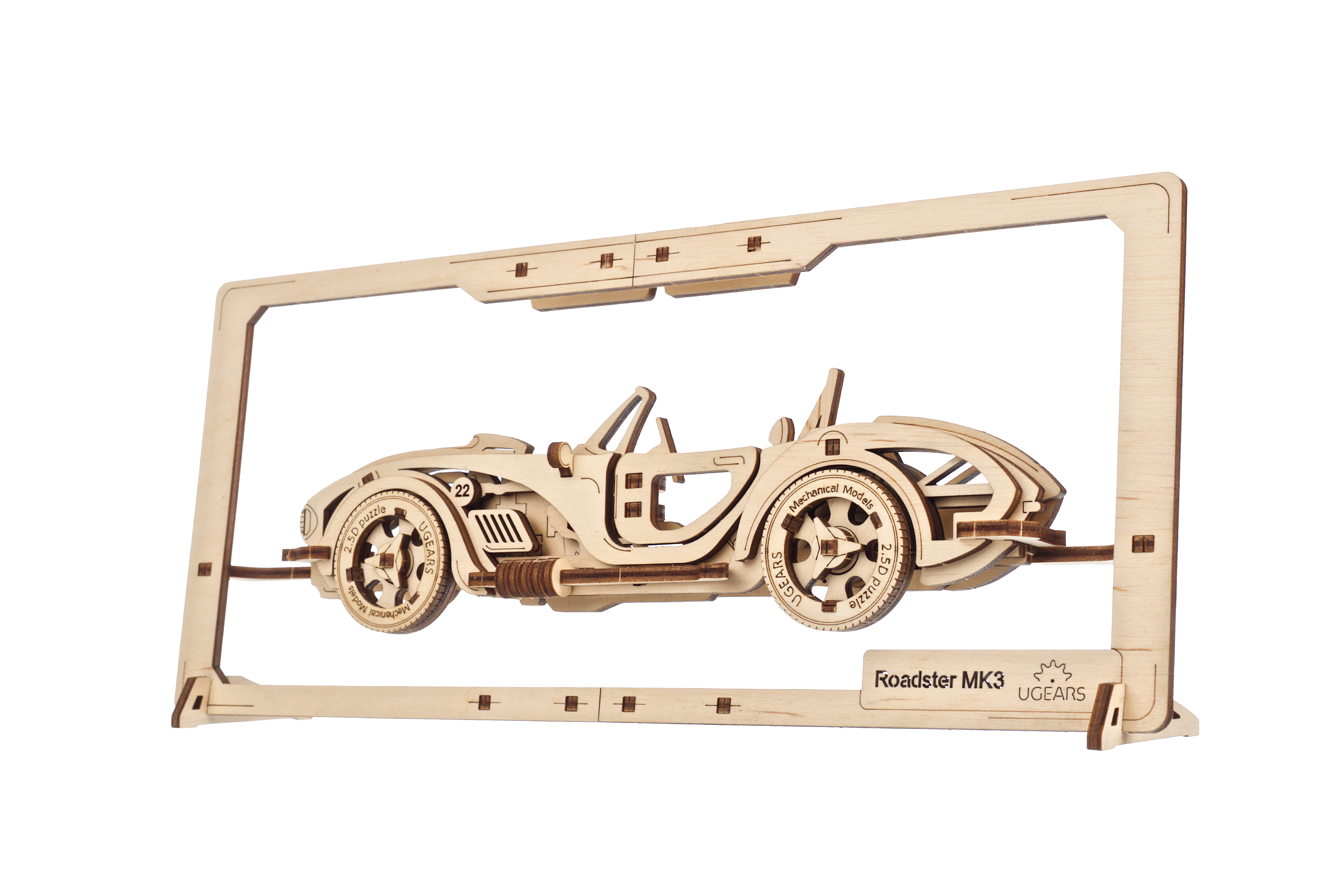 U-Gears 2.5D Puzzle Roadster MK3 mechanisch houten bouwpakket