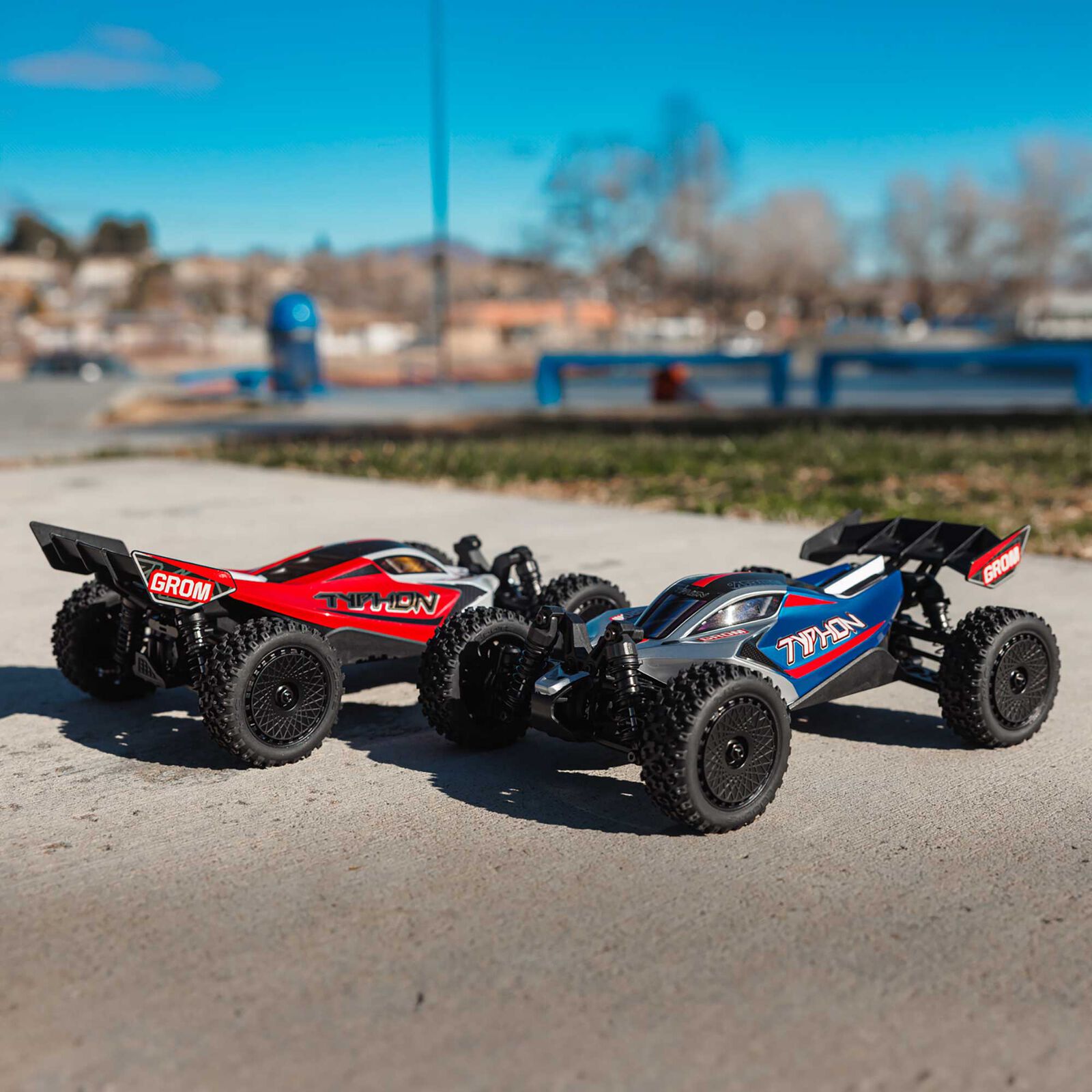 Arrma TYPHON GROM MEGA 380 Brushed 4X4 Small Scale Buggy RTR with Battery & Charger Red/White 1/18