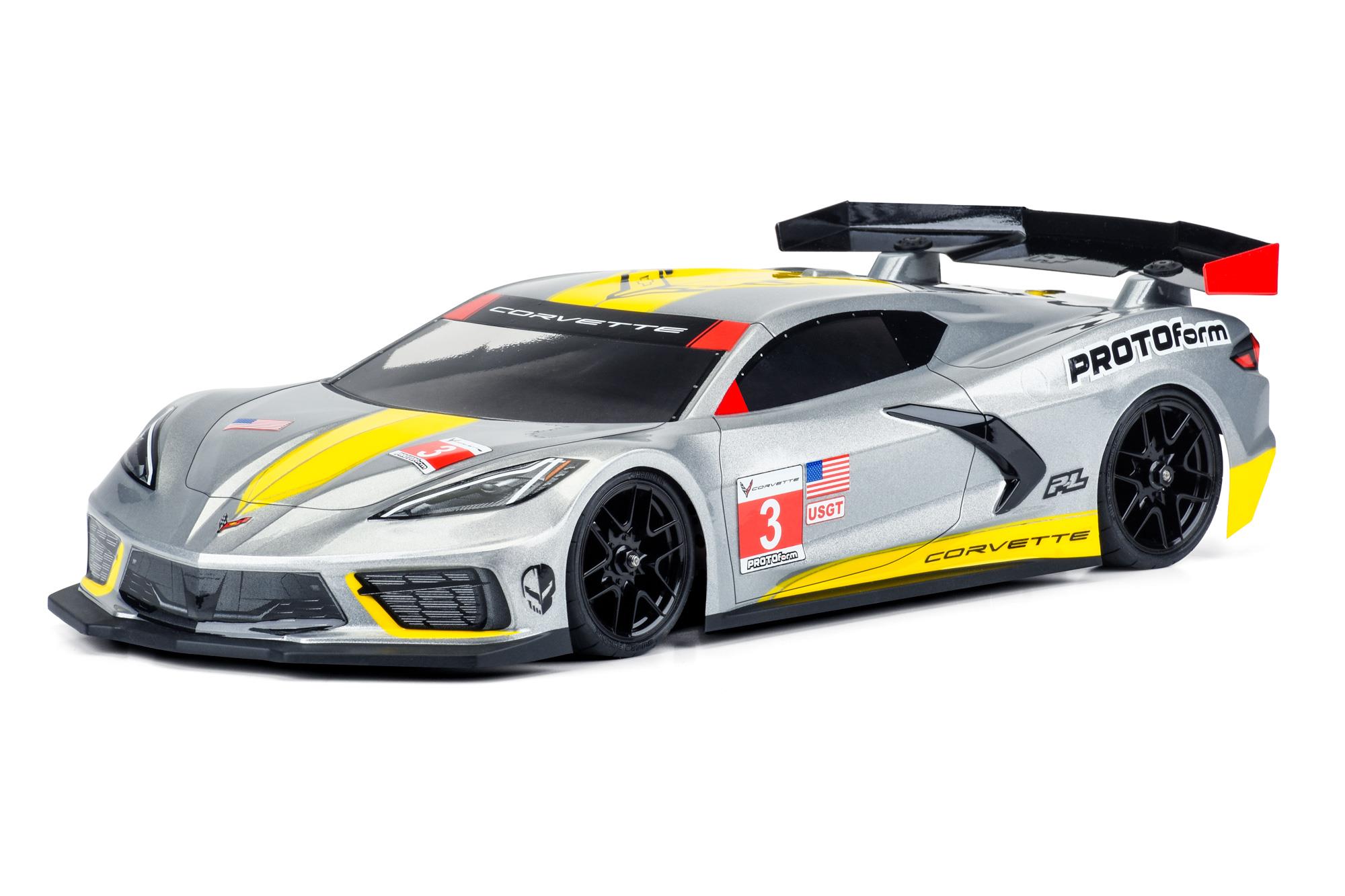 Protoform Chevrolet Corvette C8 Clear Body for 190mm TC 1/10