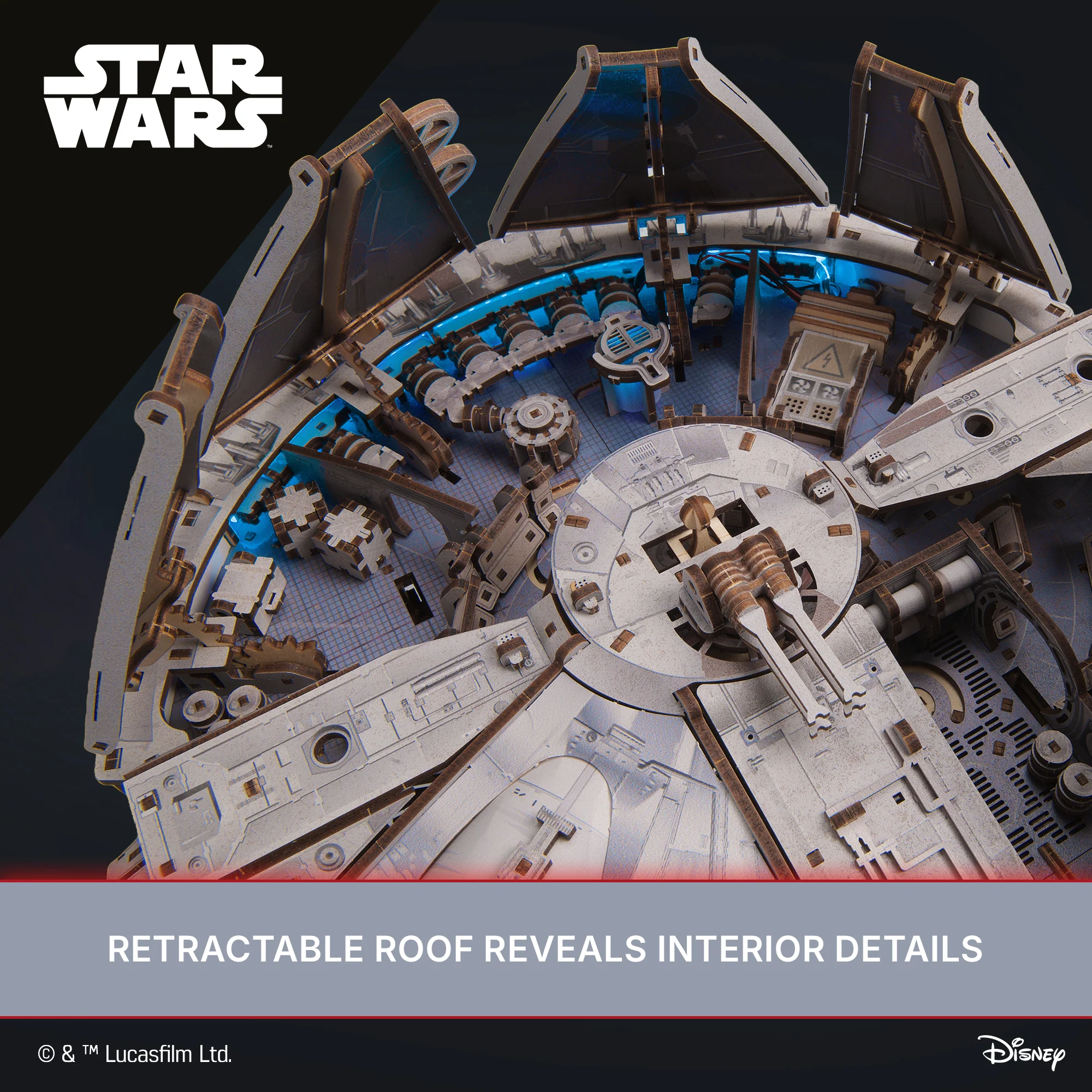 U-Gears Millennium Falcon Star Wars mechanisch houten bouwpakket