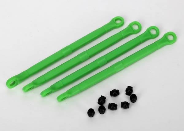 Traxxas Toe link, front & rear (molded composite) (green) (4)/ hollow balls (8)