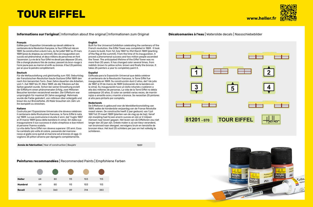 Heller Starter Kit Tour Eiffel 1/650