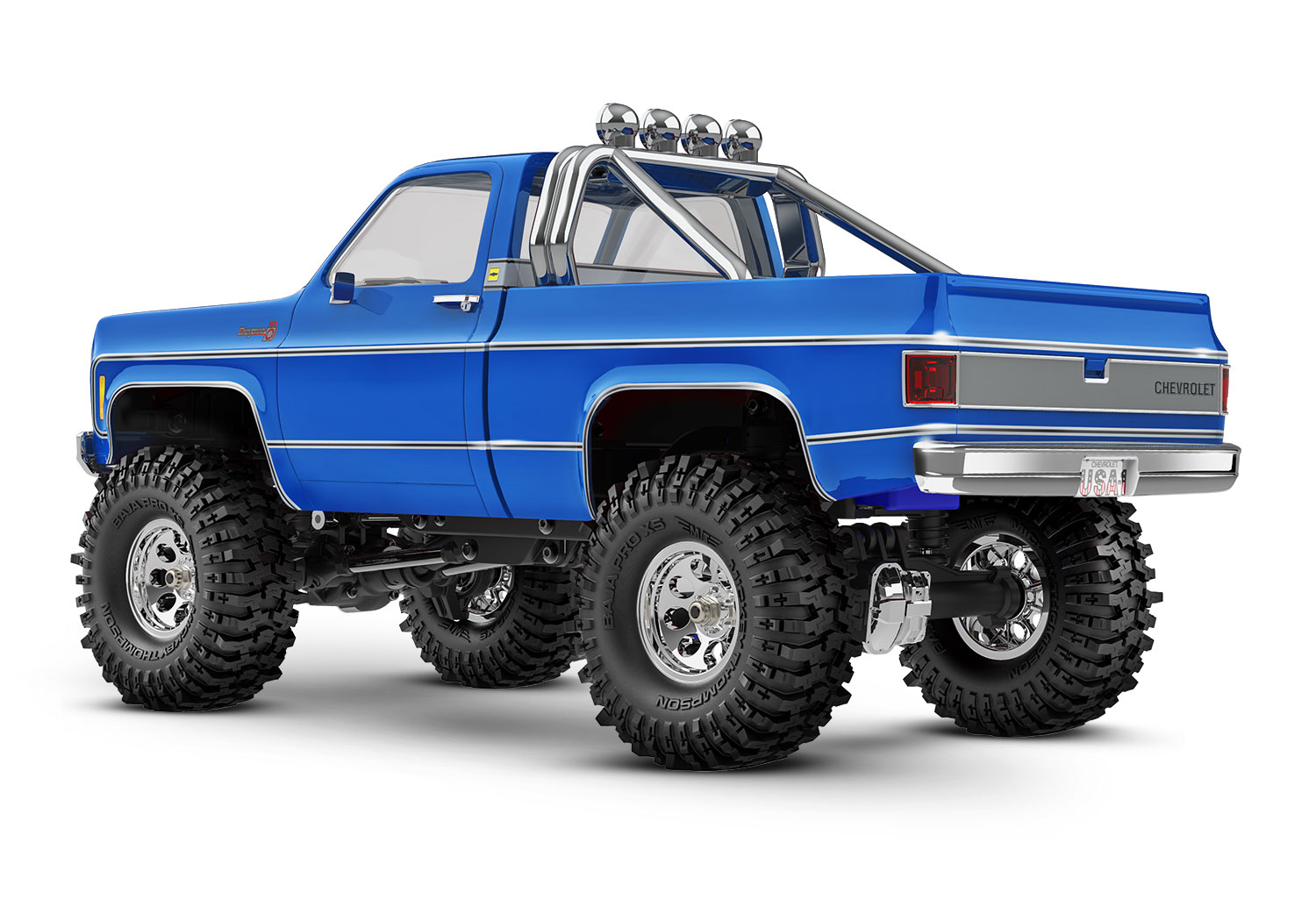 Traxxas TRX-4M High Trail 1979 Chevrolet K10 Truck 4WD Electric Scale and Trail Crawler with TQ 1/18 Blue