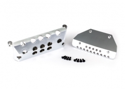 Traxxas Skid plates, Mercedes-Benz® G 63®, front & rear (satin-plated finish)/ 3x10 CCS (4)/ 3x10 BCS (4)