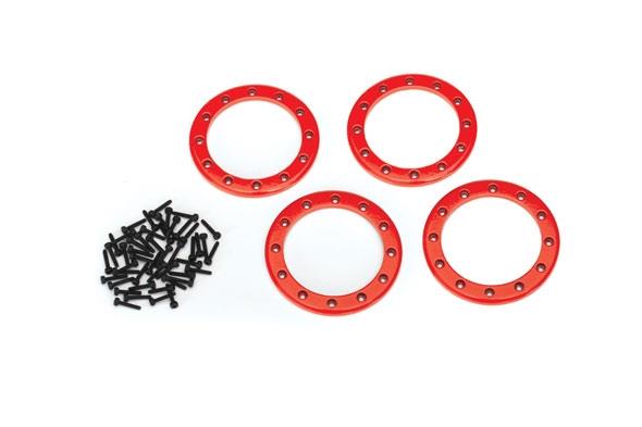 Traxxas Beadlock rings red (2.2) (aluminum) (4)/ 2x10 CS (48)