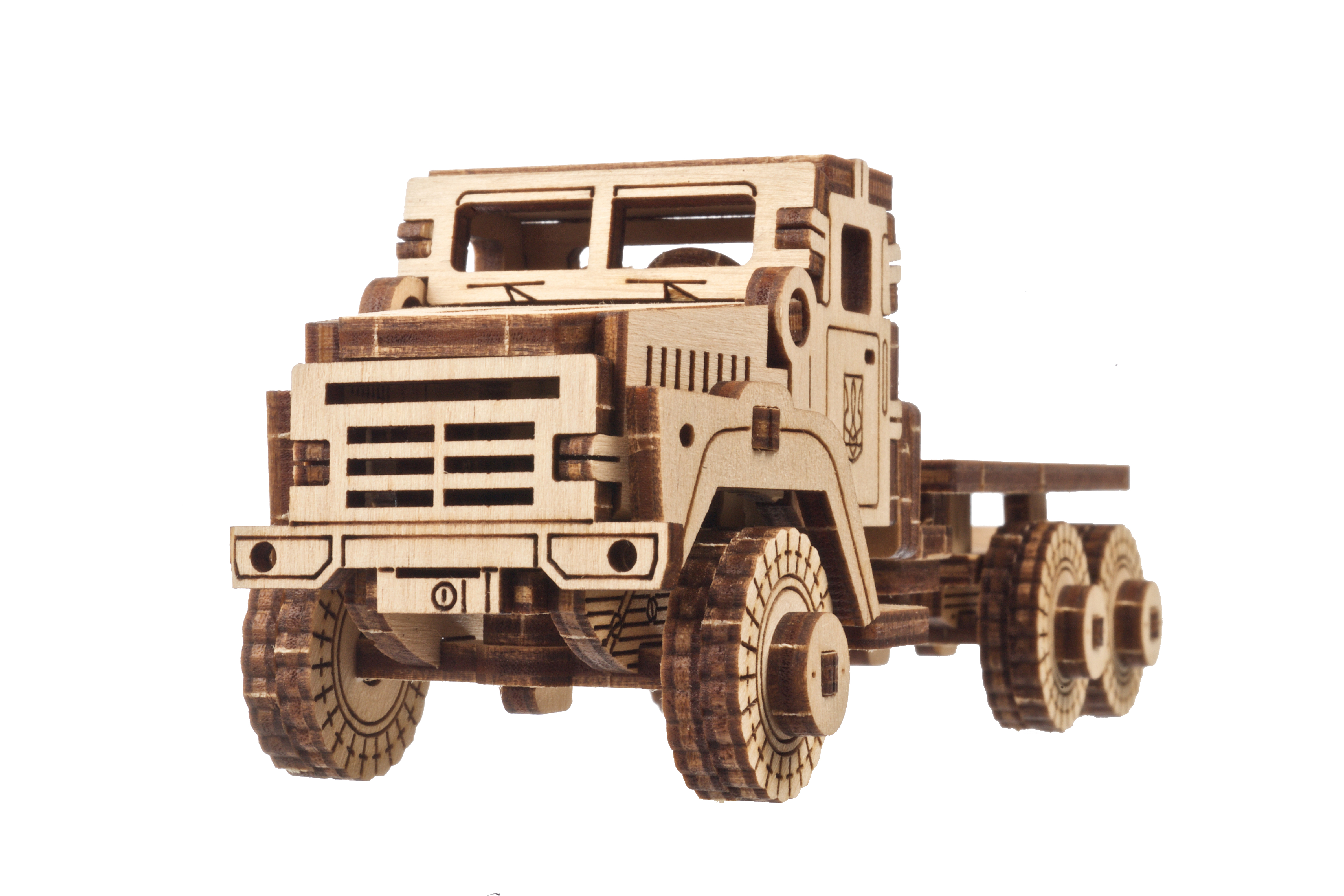 U-Gears Militaire Vrachtwagen mechanisch houten bouwpakket