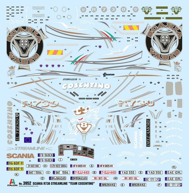 Italeri Scania R730 Streamline 4x2 Consentino 1/24