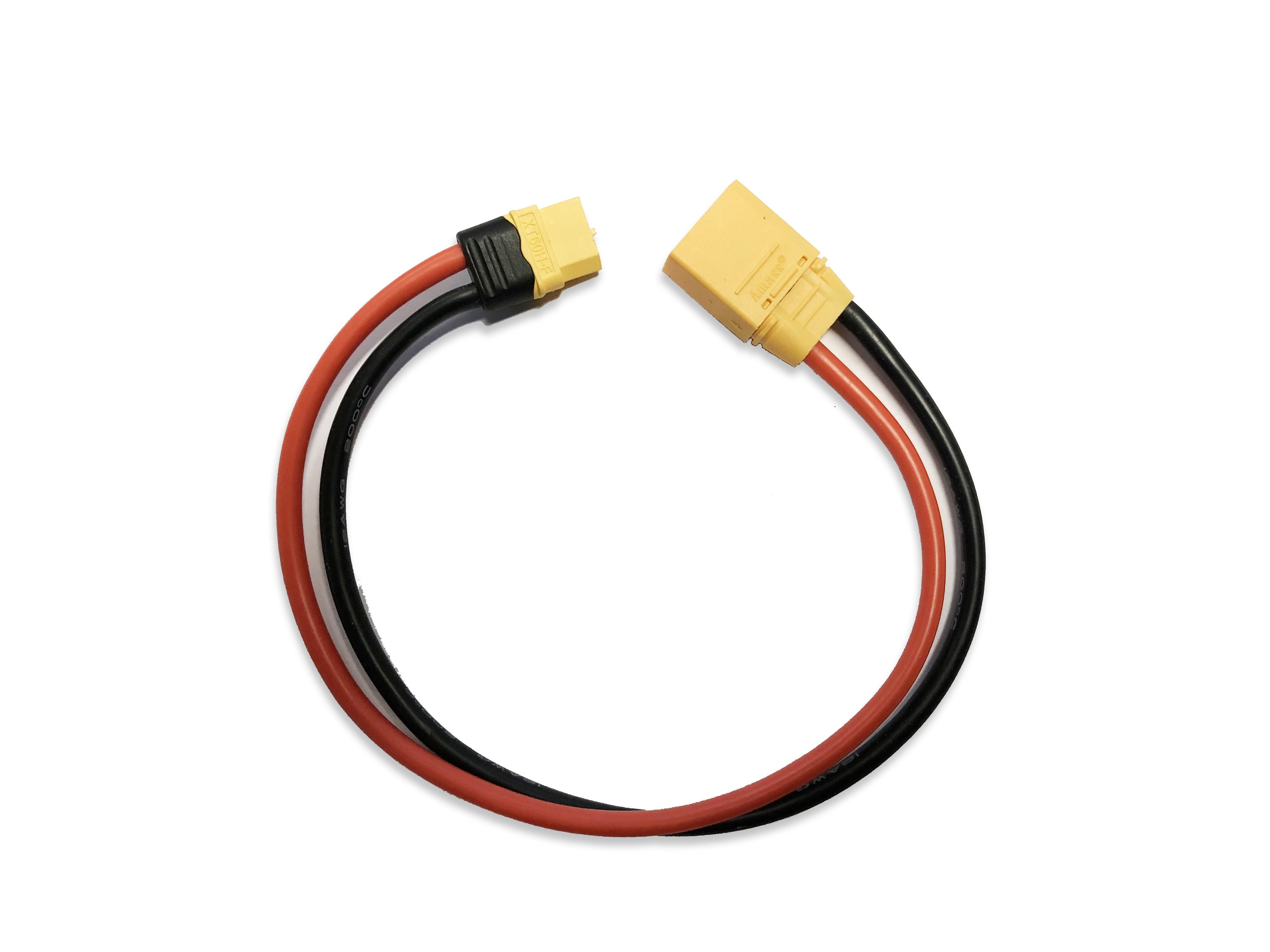 Yellow RC XT60 female to XT90 Charge Cable 12awg 300mm