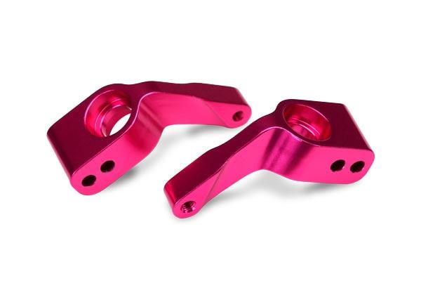 Traxxas Stub axle carriers, Rustler®/Stampede®/Bandit (2), 6061-T6 aluminum (pink-anodized)/ 5x11mm ball bearings (4)