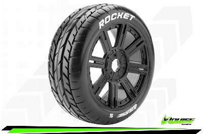 Louise RC B-Rocket Soft 1/8 Buggy On-Road Banden met Velgen zwart 17mm Hex (2)