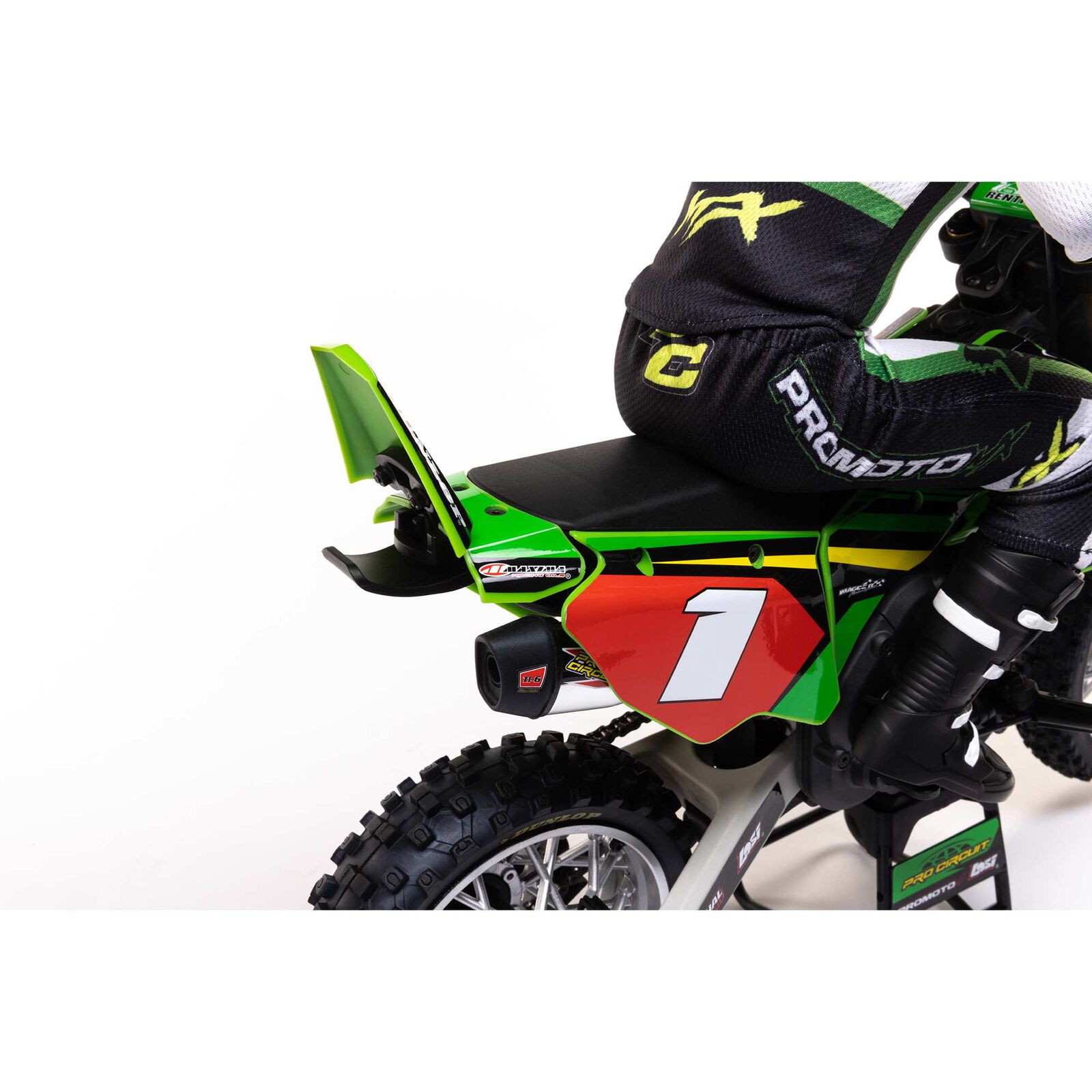 Losi Promoto-MX Pro Circuit 2S RTR Brushless Motorcycle (Battery and Charger Included), Green 1/4
