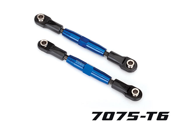 Traxxas Camber links, front (TUBES blue-anodized, 7075-T6 aluminum, stronger than titanium) (83mm) (2)/ rod ends (4)/ aluminum wrench (1) (#2579 3x15 BCS (4) required for installation)