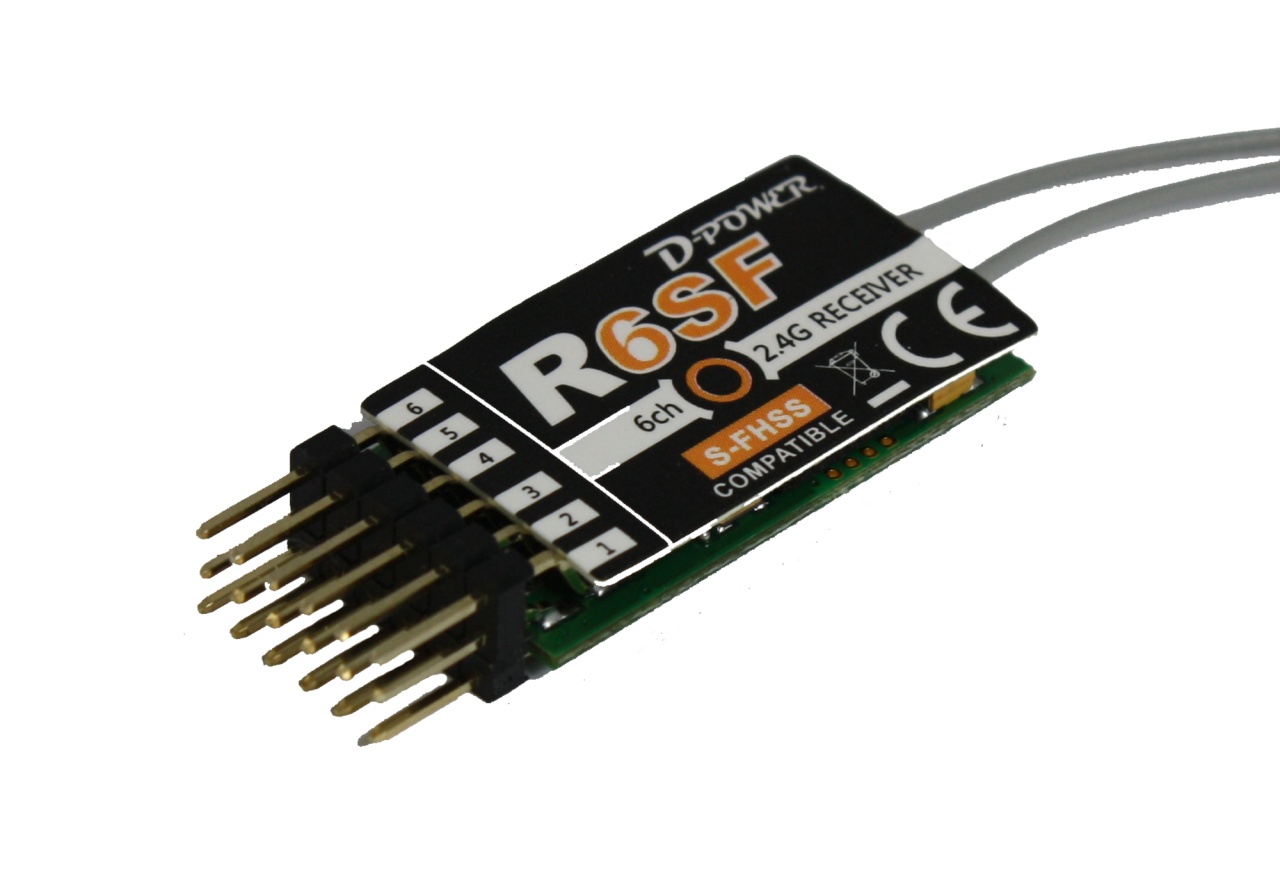 D-Power R-6SF S-FHSS Compatible 6-Kanaals Ontvanger