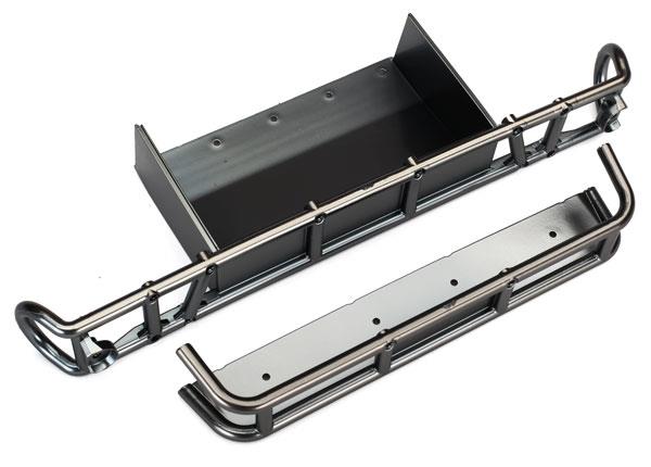 Traxxas Bumper rear/ bumper extension (satin black chrome-plated)