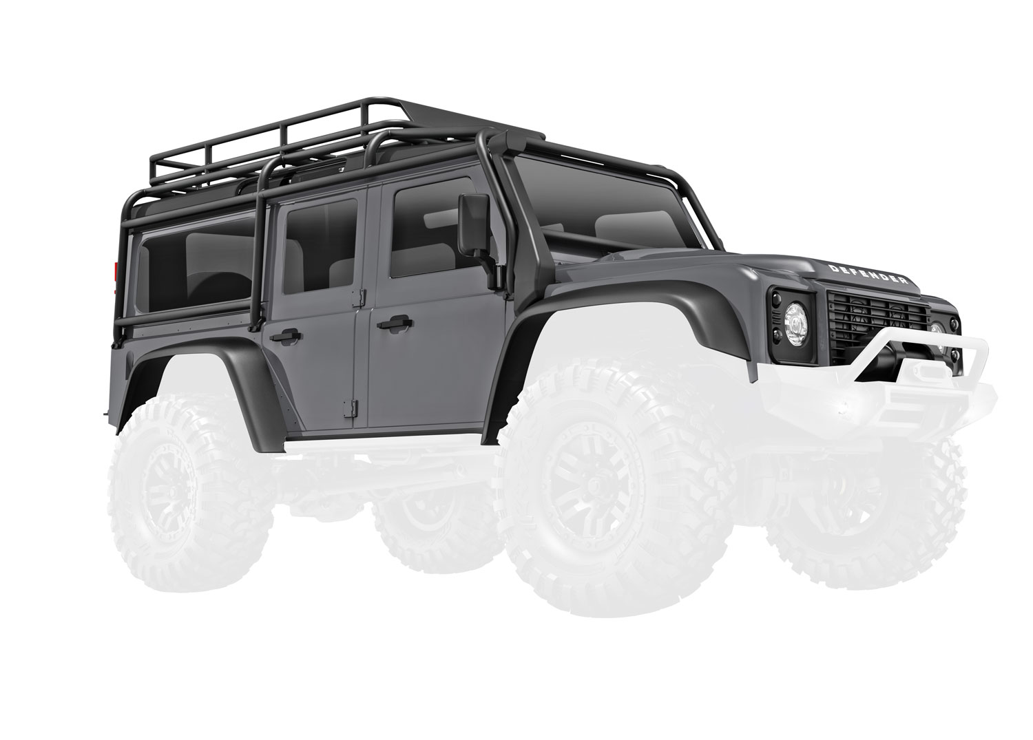 Traxxas TRX4m Body, Land Rover® Defender®, complete, silver 1/18