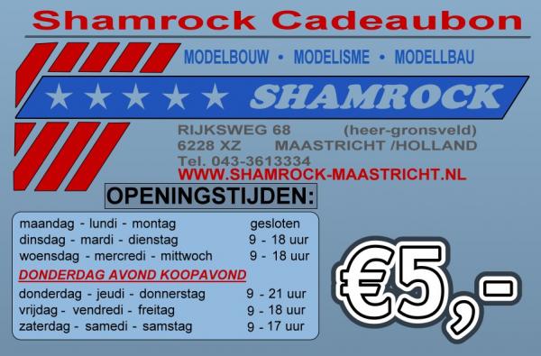 Shamrock Modelbouw Cadeaubon t.w.v. 5,- Euro
