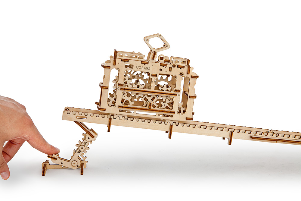 U-Gears Tram Line op Rails mechanisch houten bouwpakket