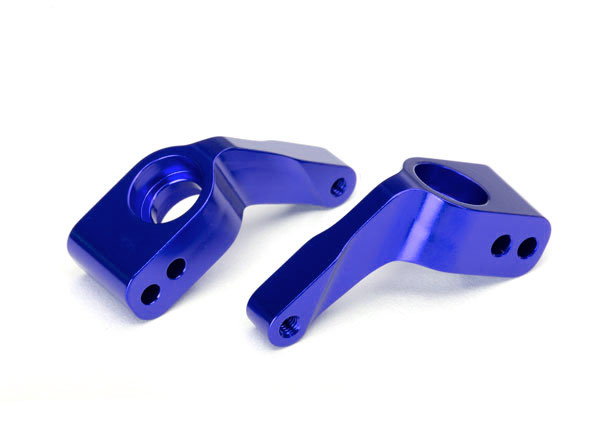Traxxas 6061-T6 Aluminium Rear Stub axle carriers, Rustler® / Stampede® / Bandit (2) (blue-anodized)/ 5x11mm ball bearings (4)