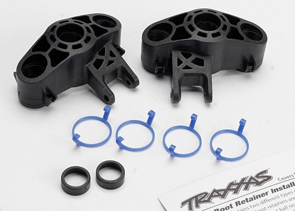 Traxxas Axle Carriers left & right (1 each) (use with larger 6x13mm ball bearings)/ bearing adapters (for 6x12mm ball bearings) (2)/ dust boot retainers (4)