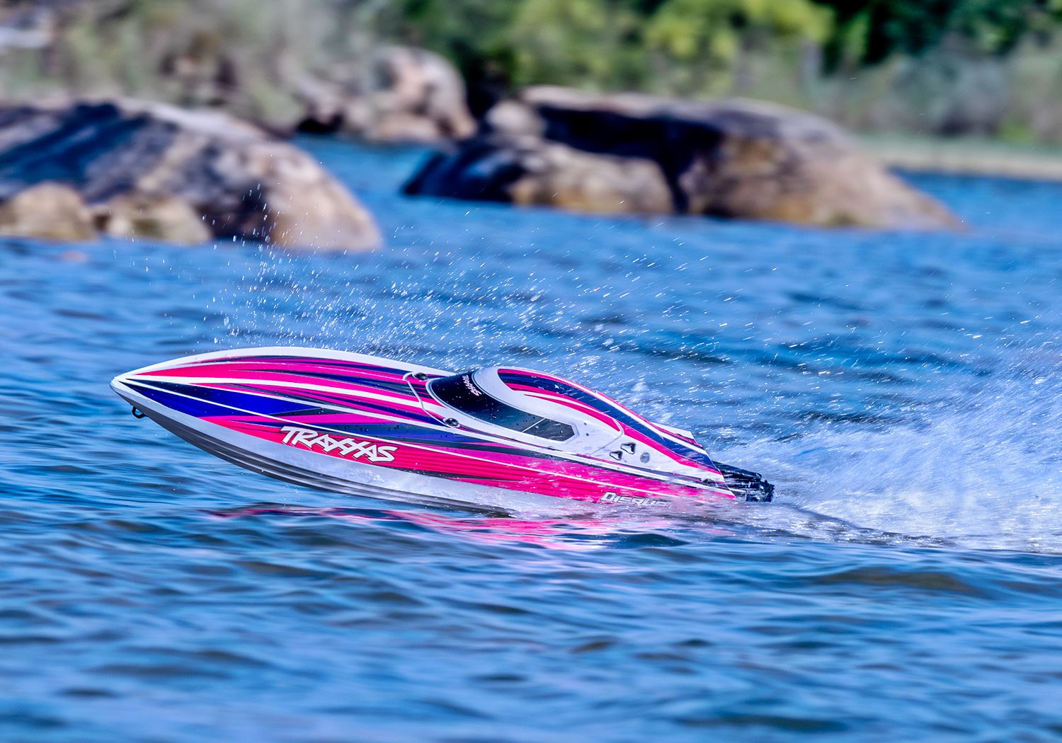Traxxas Disruptor 4S 40+ MPH High-Performance Boat Pink