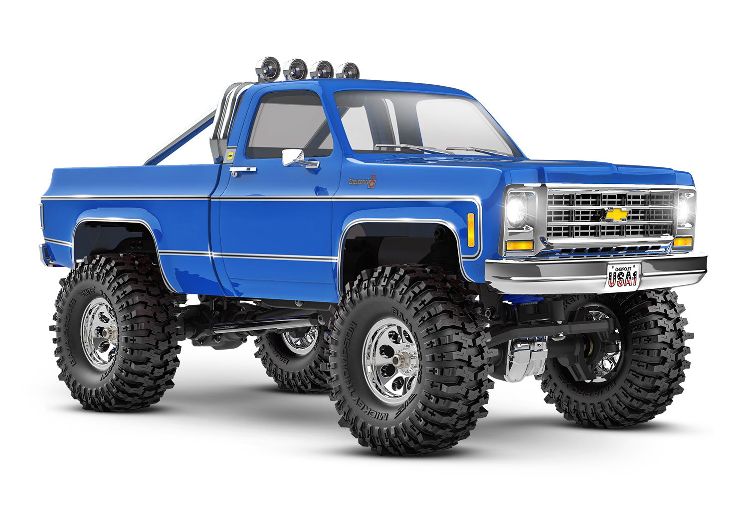 Traxxas TRX-4M High Trail 1979 Chevrolet K10 Truck 4WD Electric Scale and Trail Crawler with TQ 1/18 Blue