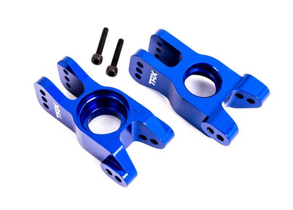 Traxxas Carriers, stub axle, 6061-T6 aluminum (blue-anodized) (left and right)/ 3x18mm CS (with threadlock) (2)