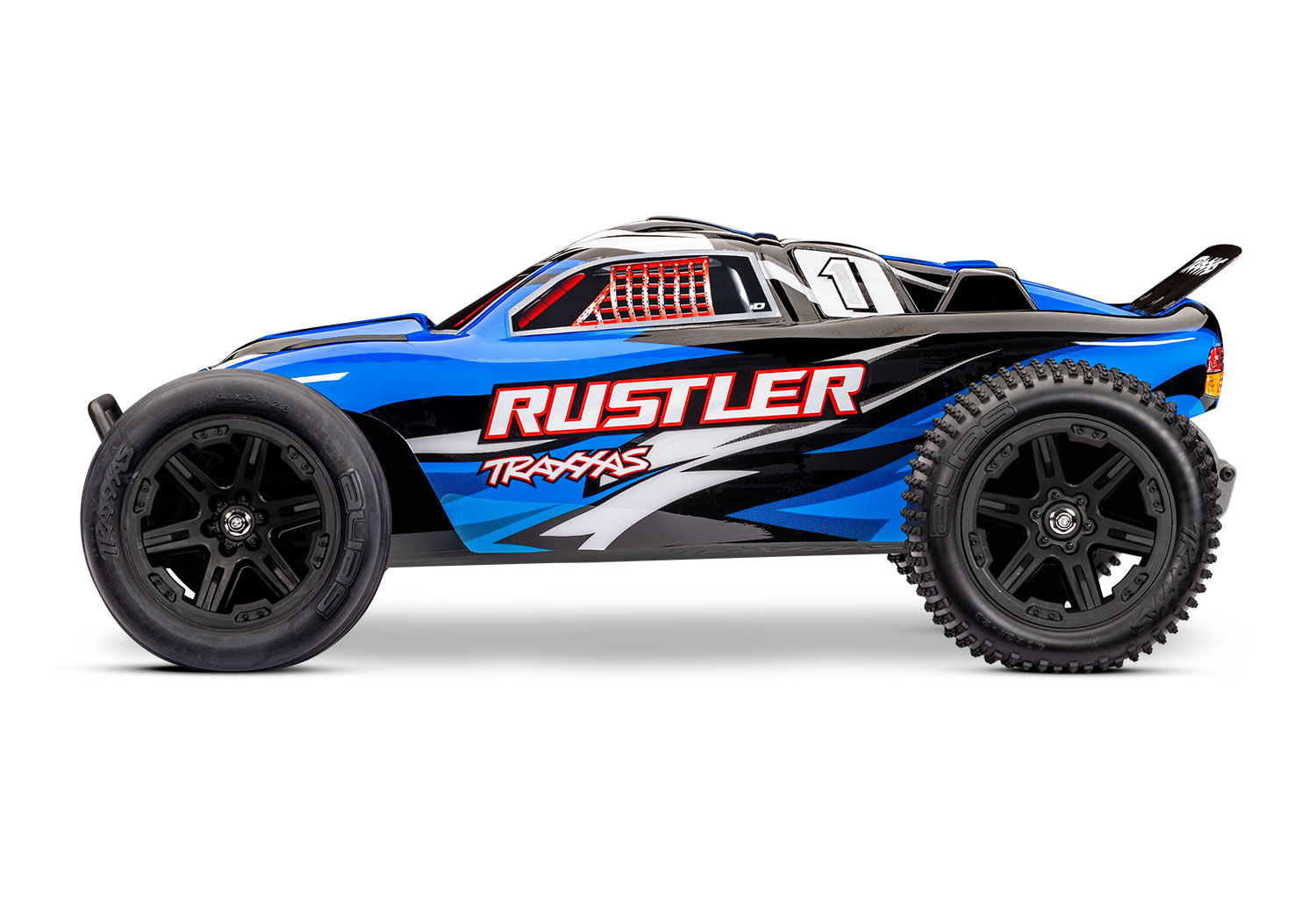 Traxxas Rustler 2WD Brushed with Battery & USB-C Charger Blue X