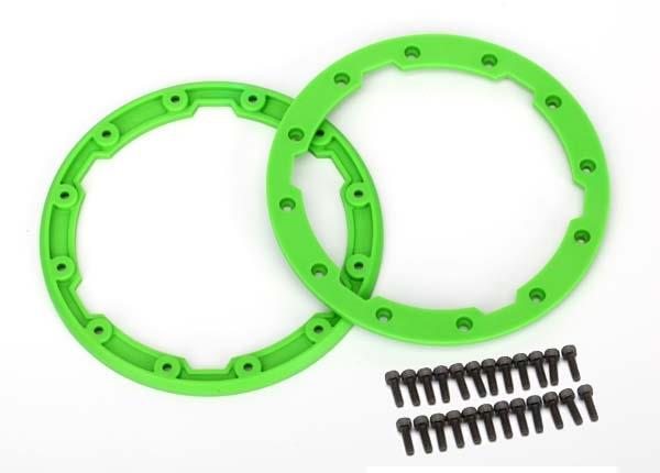 Traxxas Sidewall protector, beadlock-style (green) (2)/ 2.5x8mm CS (24)